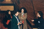 L'artista con la soprano Nausicaa Policicchio e la direttrice Tiziana Valente nell'Auditorio del Forte Spagnolo dell'Aquila