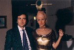 Il direttore d'orchestra Nicola Colabianchi con la Soprano Nausicaa Policicchio che indossa un abito disegnato dal maestro Enzo Carnebianca. Forte Spagnolo dell'Aquila